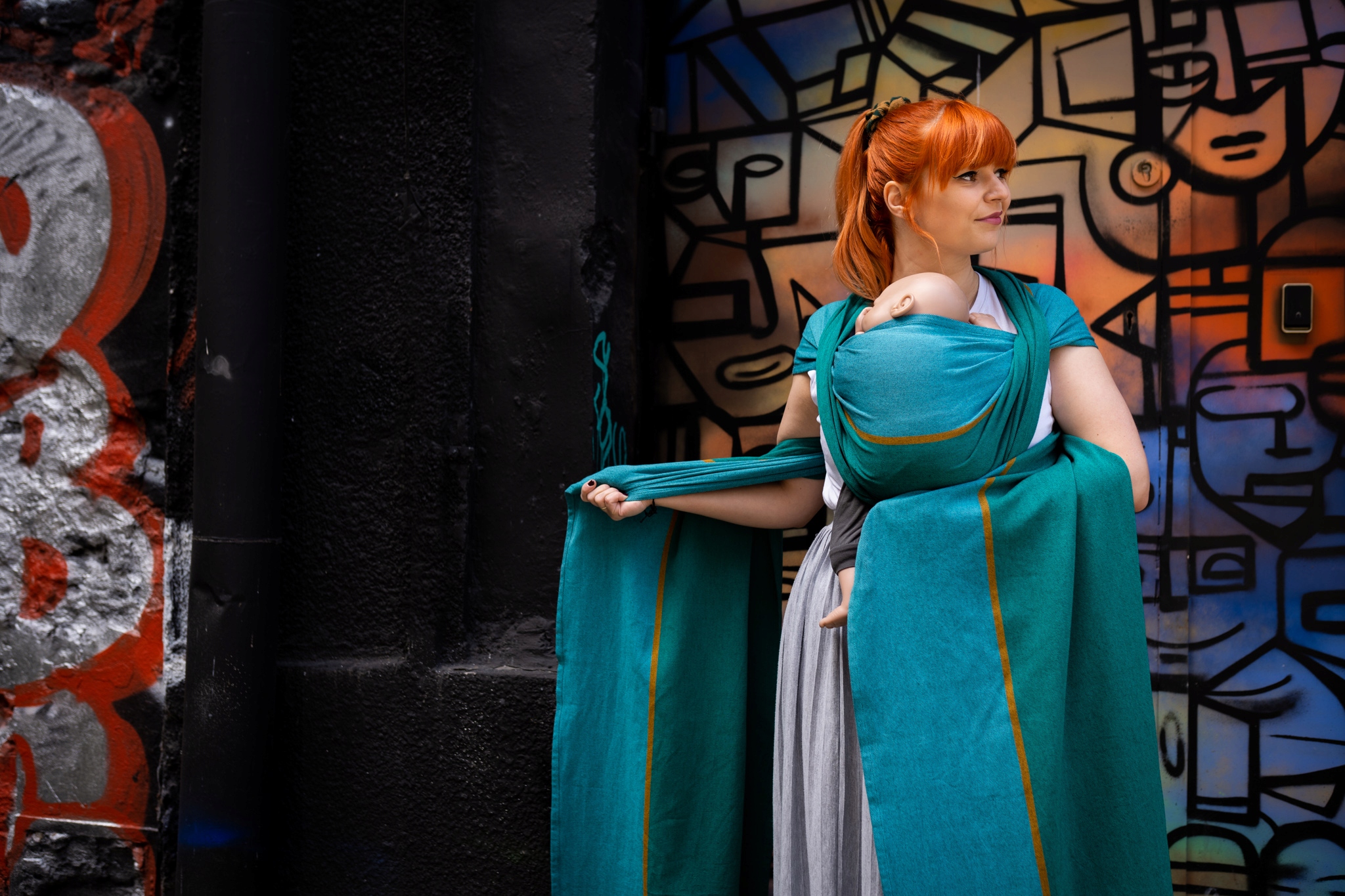 Chusta do noszenia dzieci KENHURU STRIPES AGAT 3,6 Kod producenta 5905054285173