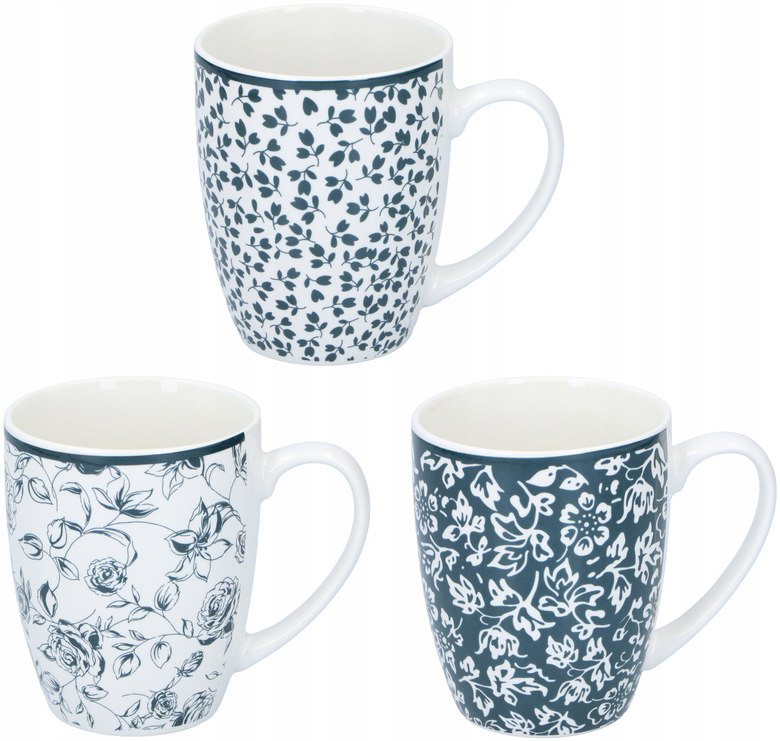 

Kubek ceramiczny w niebieskie kwiaty 350ml, 3 szt