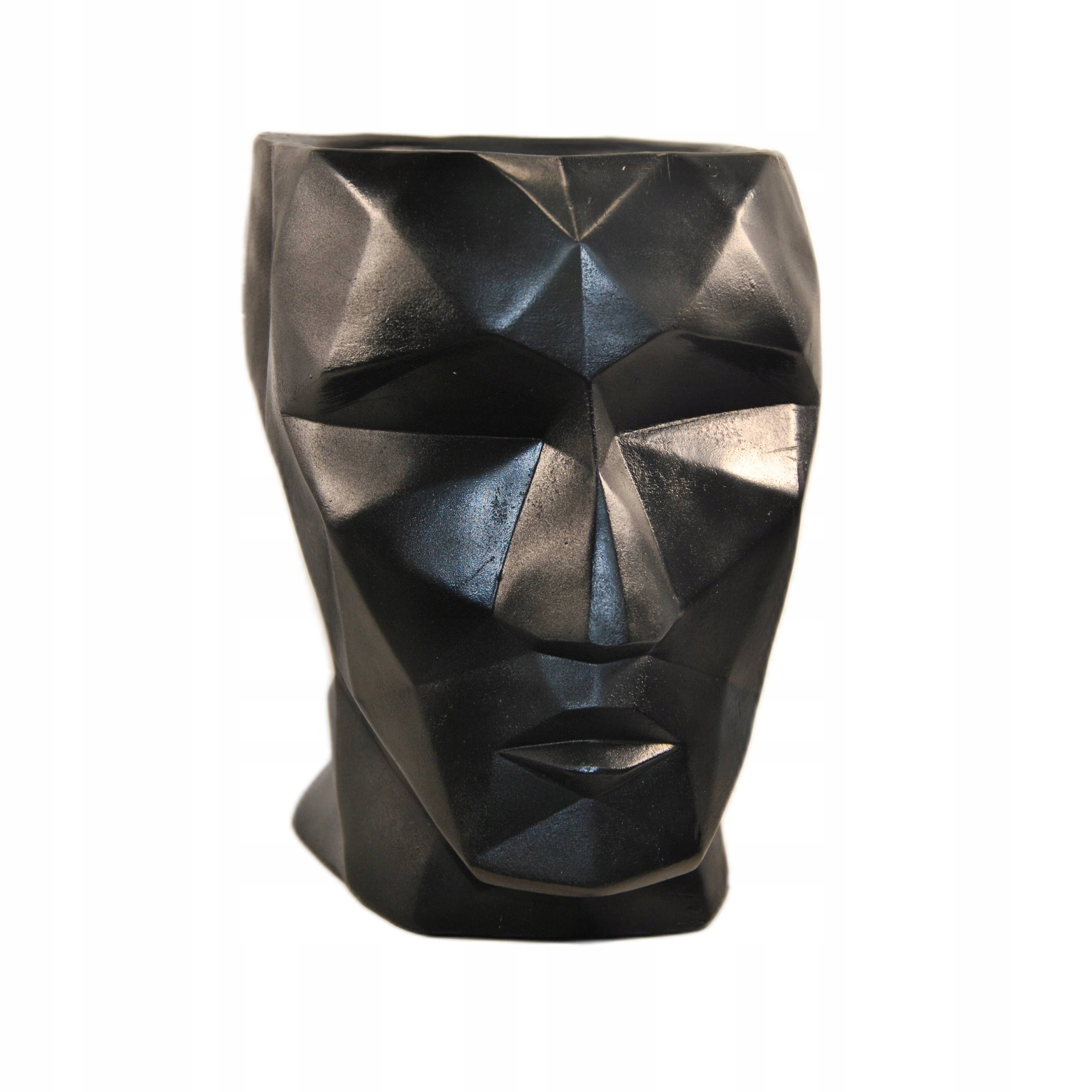 OSŁONKA GIPSOWA DONICZKA Z GIPSU GŁOWA NA PREZENT DUŻA DONICA KWIATY CZARNA Kod producenta głowa robota, na kwiaty, kwietnik, unikalna