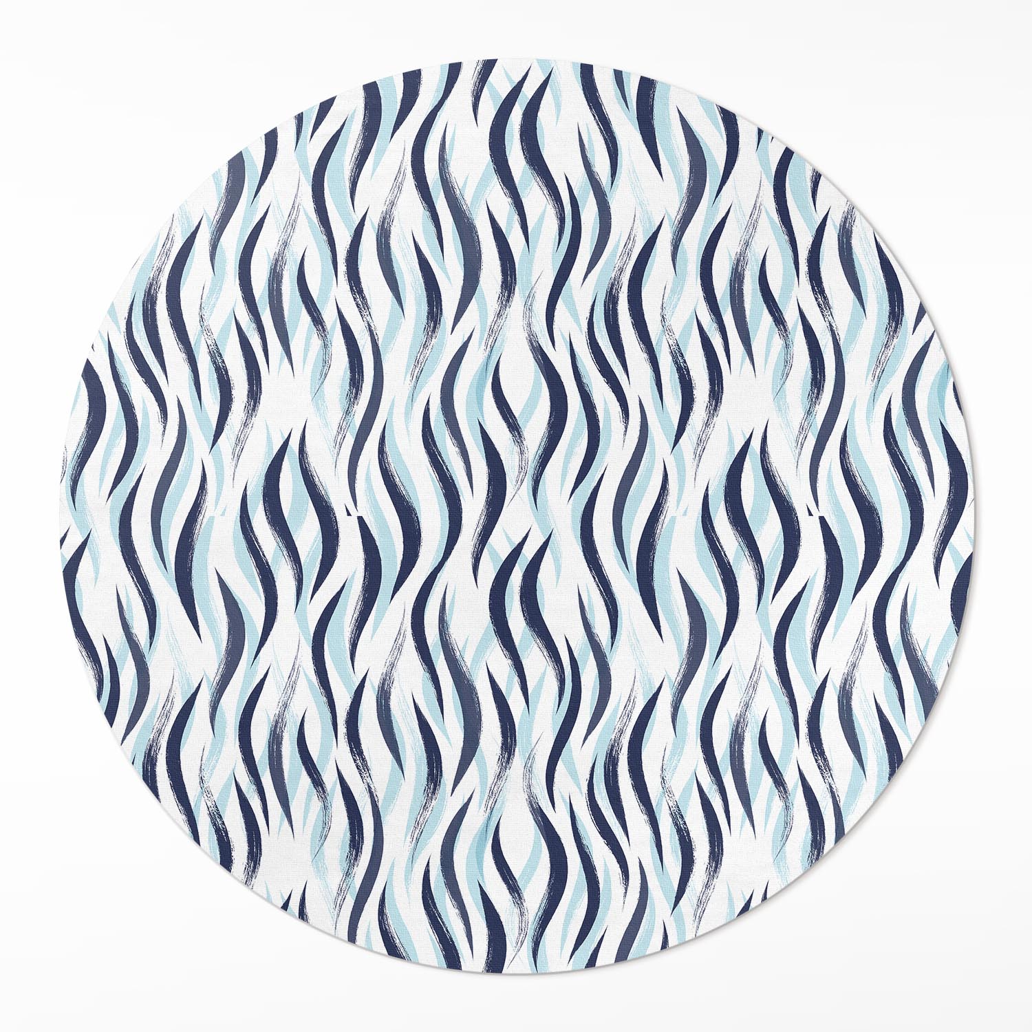 Okrúhly vinylový koberec s potlačou Grafika maľované morské vlny ⌀ 150 cm