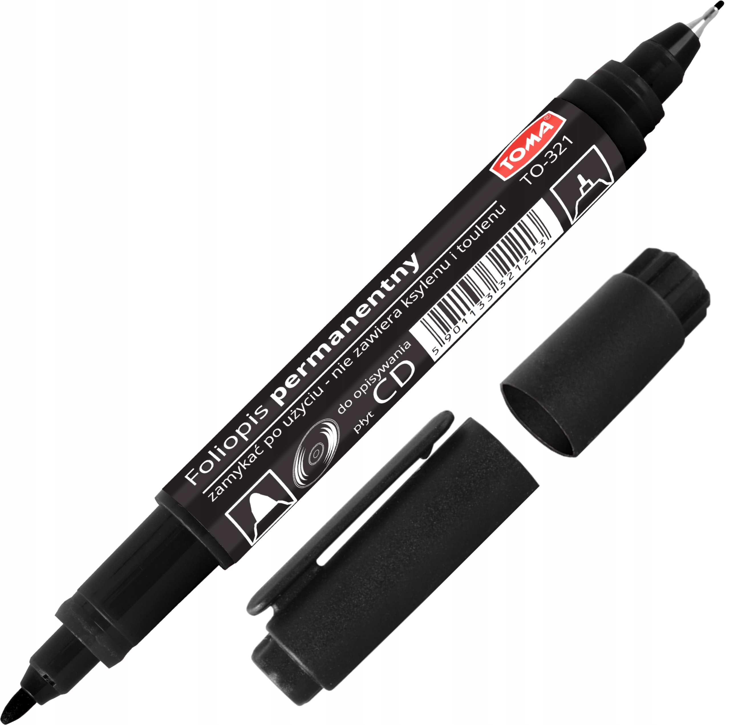 

Marker Do CD Dwustronny 0,5 i 1mm Toma Czarny