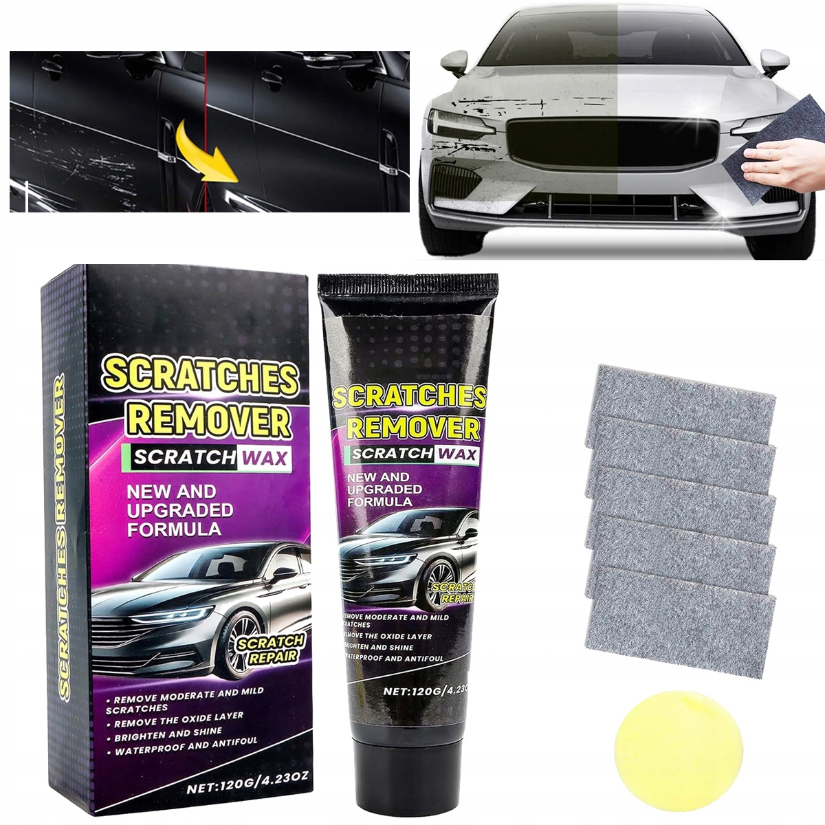 ZESTAW PASTA POLERSKA DO POLEROWANIA USUWANIA RYS 120G