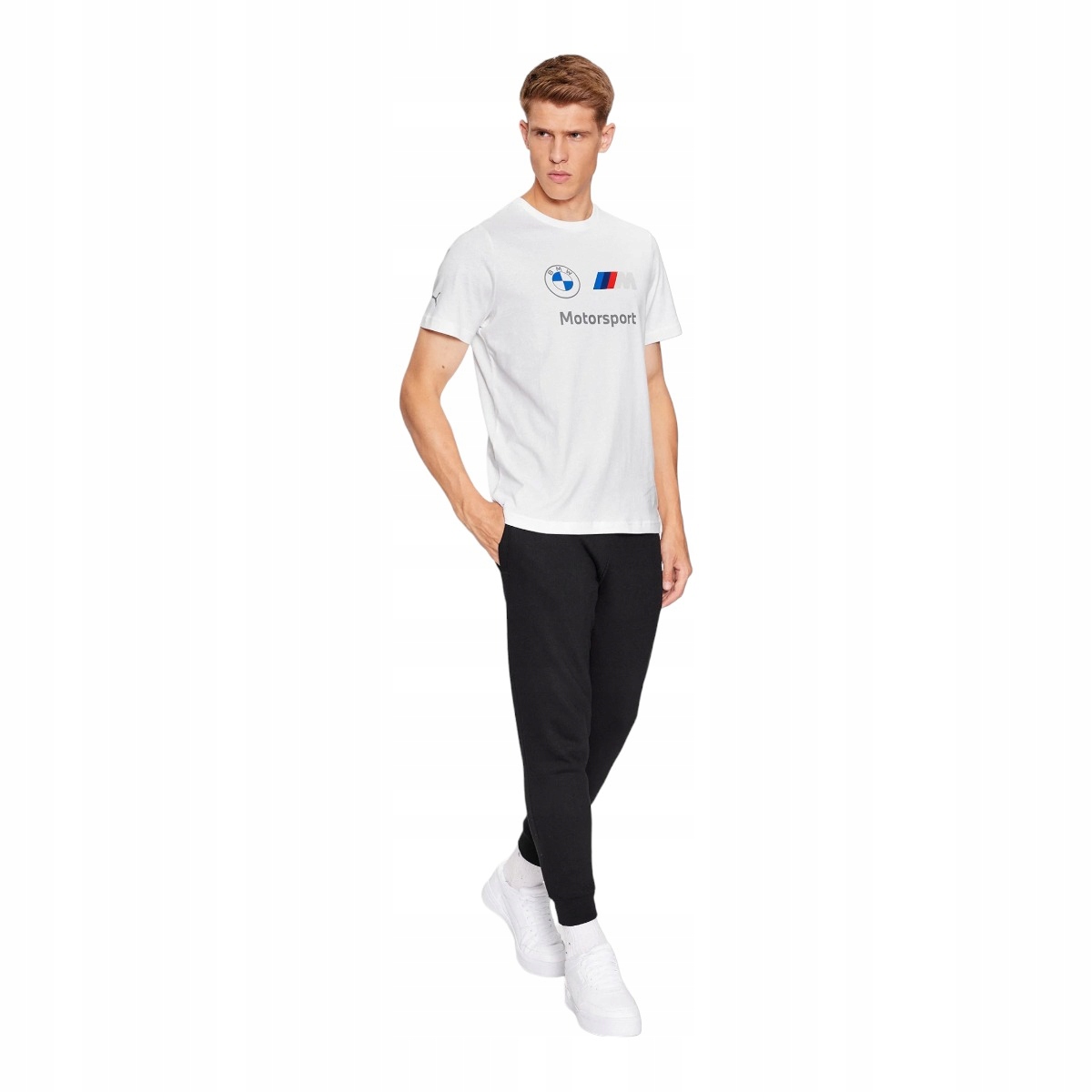PUMA KOSZULKA MĘSKA T-SHIRT BMW MMS ESS LOGO TEE BIAŁA r.L Kolor biały