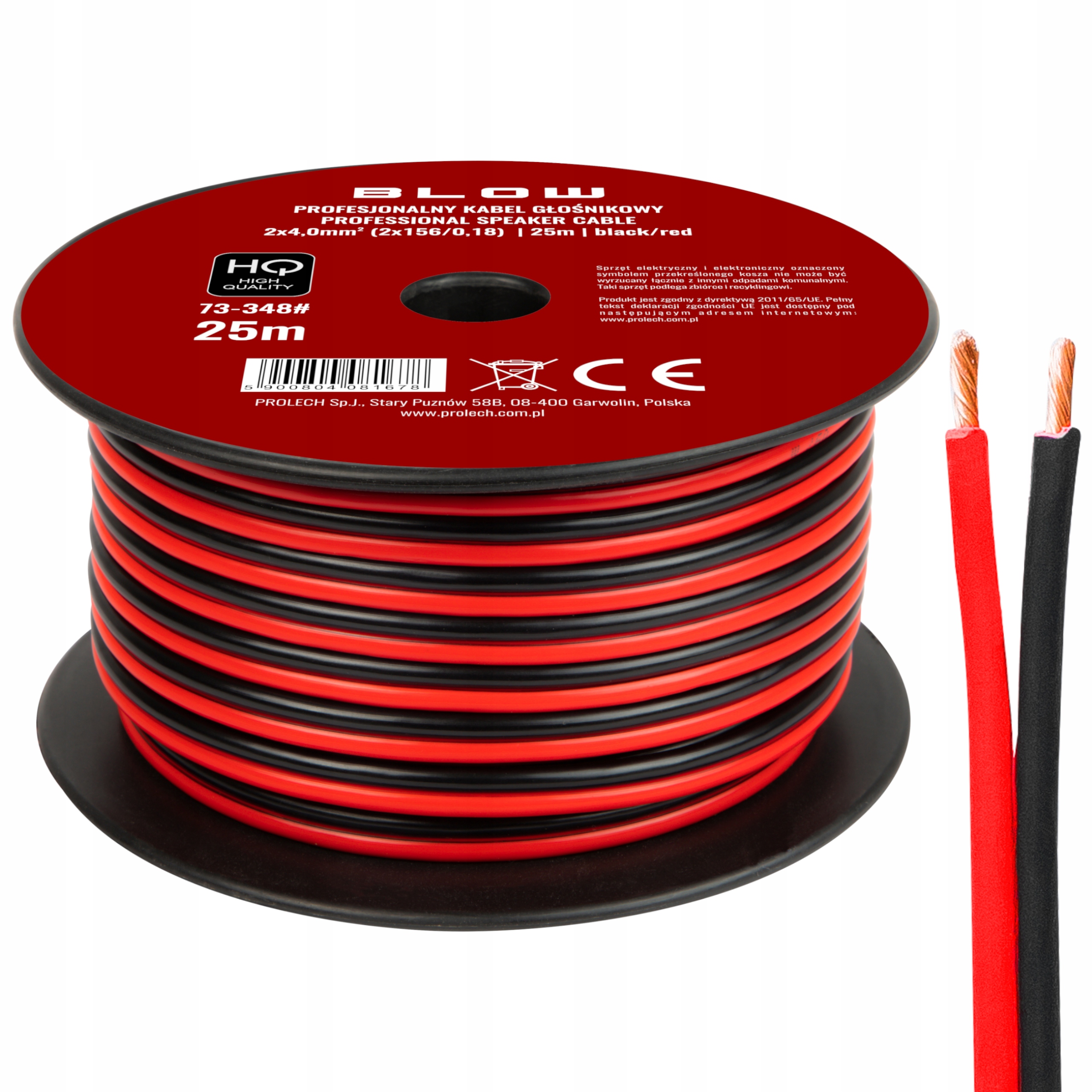 

Kabel przewód głośnikowy Blow Hq 2x4,00mm 25m