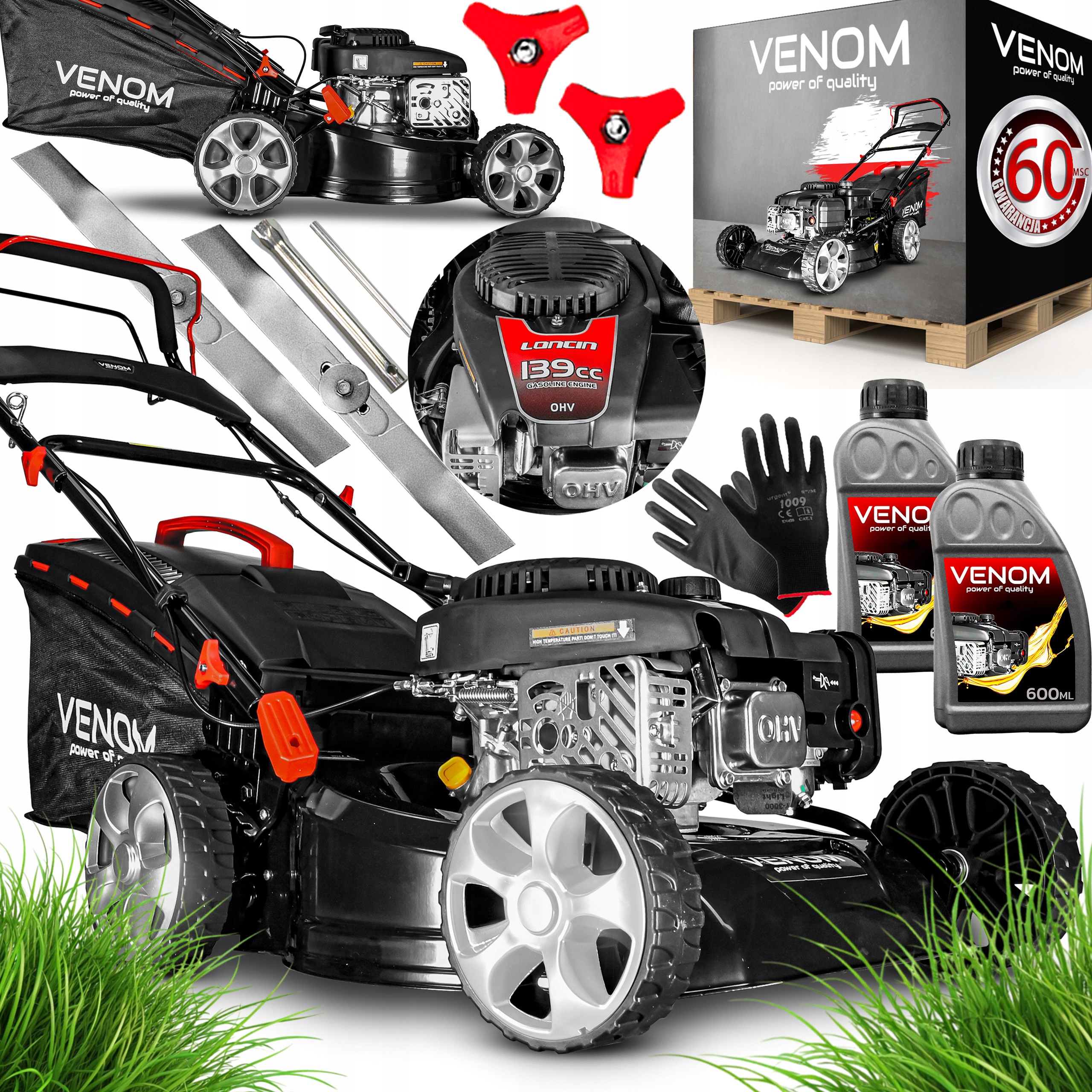Benzínová Sekačka Venom S Pohonem 46 CM Motor Loncin 139 CC Přídavný Nůž