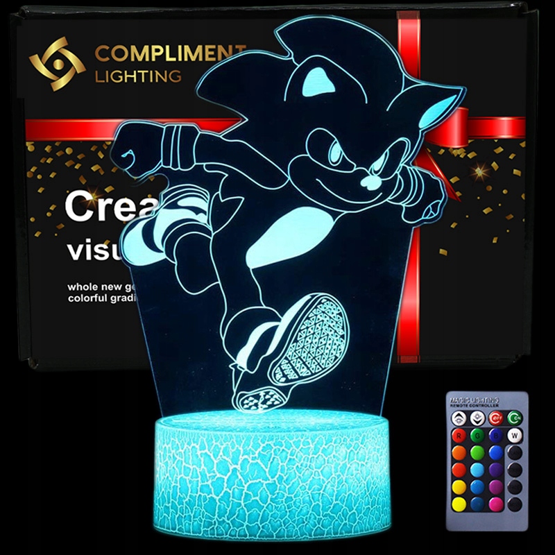 Lampka 3D nocna led usb Mały Sonic z bajki EAN (GTIN) 5906288051329