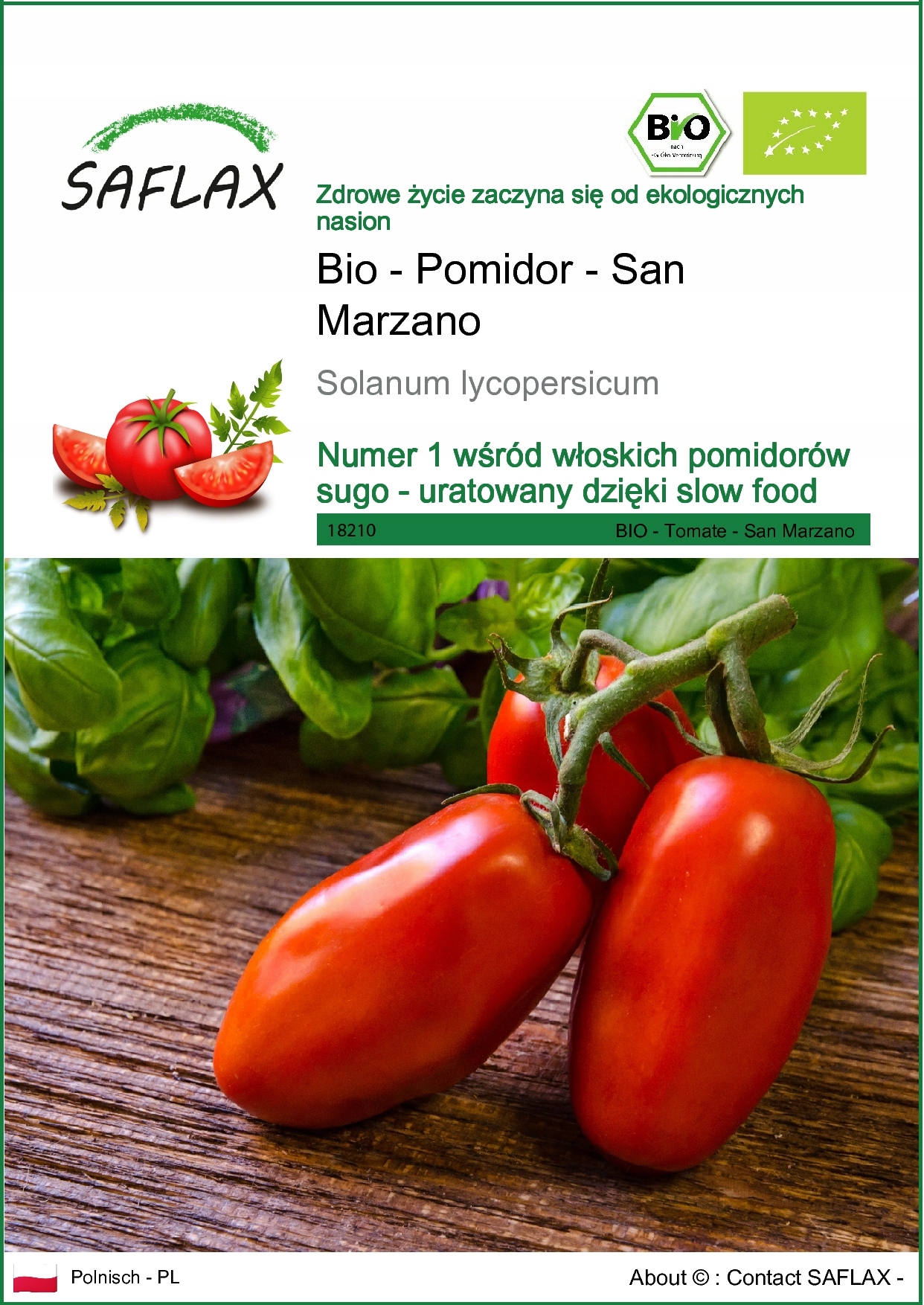 SAFLAX - Pomidor - Marzano - 15 Nasiona - Solanum