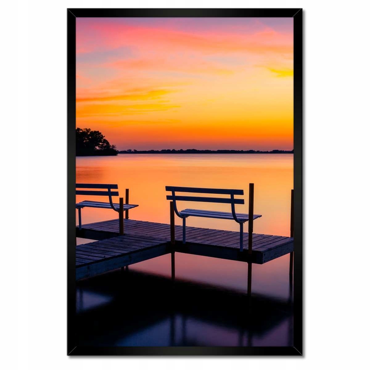 Plakáty v rámu 40x60 Západ slunce Jezero