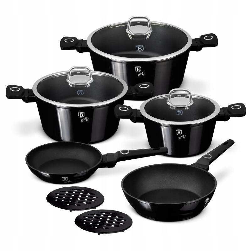 Súprava riadu s titánovým povrchom 10 ks Black Vantage Collection