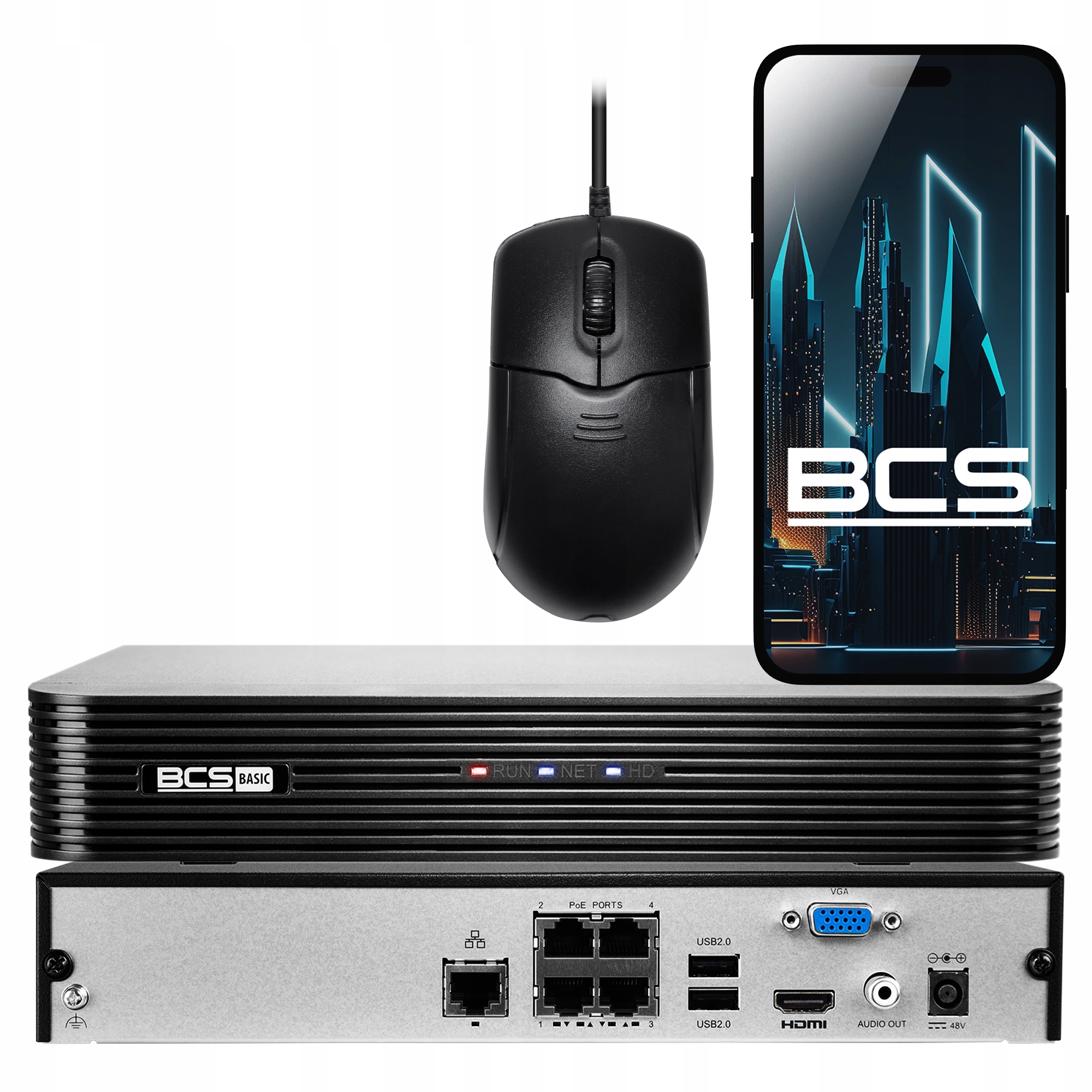 Rejestrator Do Monitoringu Ip BCS-B-NVR0401-4P(2.0) PoE 4K Dostęp Zdalny