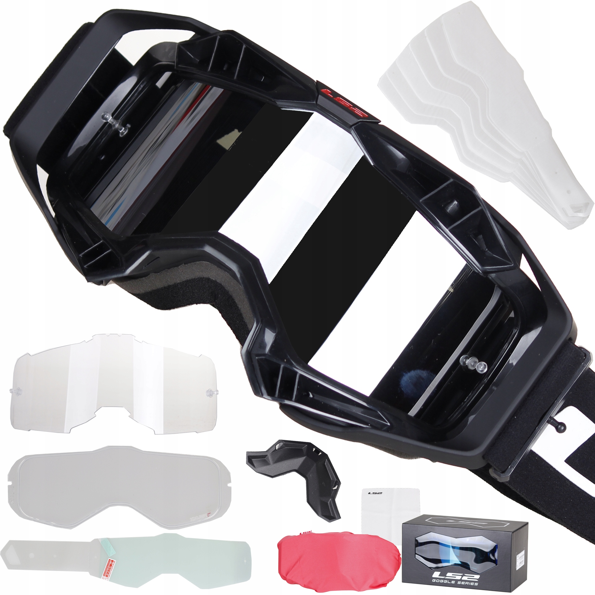 

LS2 Aura Pro Black gogle cross Pinlock I Zrywki
