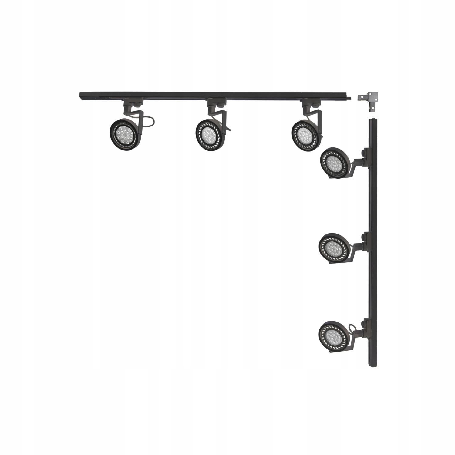 Sada L 1x1 m čierna s reflektormi AR111 1-fázová 3579 Zuma Line