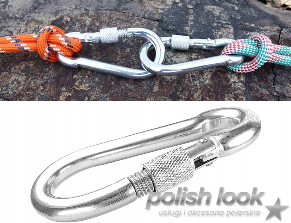 Karabińczyk do lin karabinek strażacki ocynkowany budowlany 8x80mm 120kg Długość (mm) 80