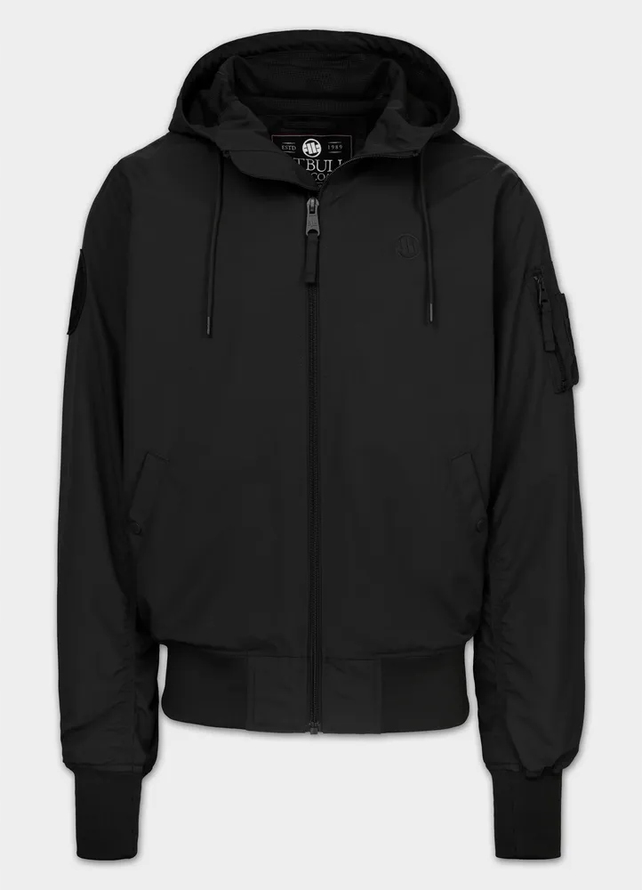 Pánská bomber přechodová bunda s kapucí Pitbull Hooper malé logo XL