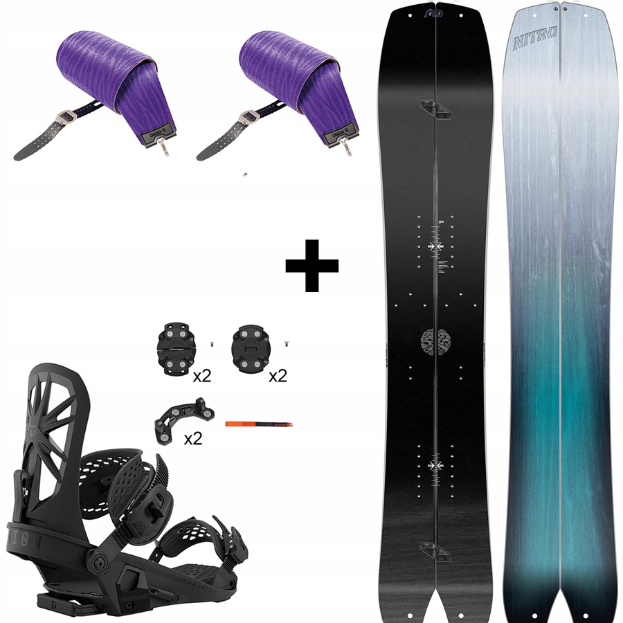 Splitboard NITRO Squash + foki + wiązania UNION