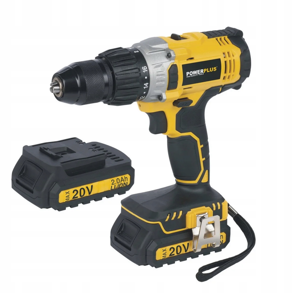 Powerplus POWX00445 Aku příklepový šroubovák vrtačka 20V Li-ion 2BAT