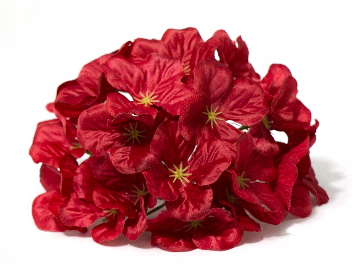 

Kwiat Hortensja Satynowa Główka Czerwona 18cm