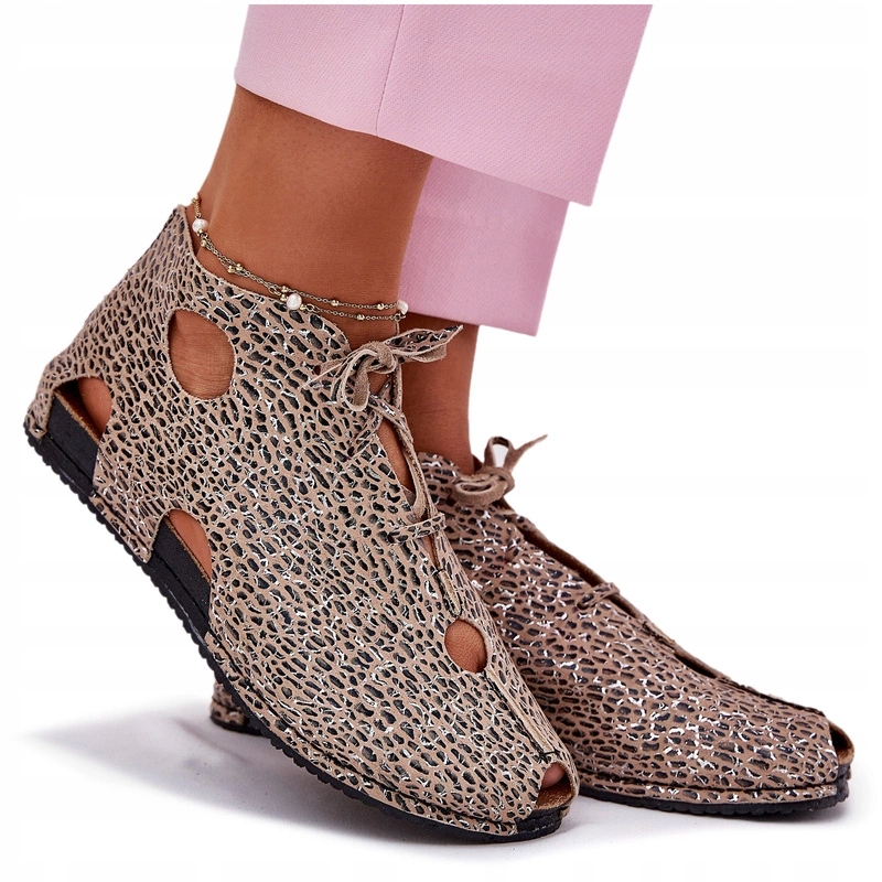 Vzorované Kožené Kotníkové Boty Maciejka 03426-49 Panterka 37