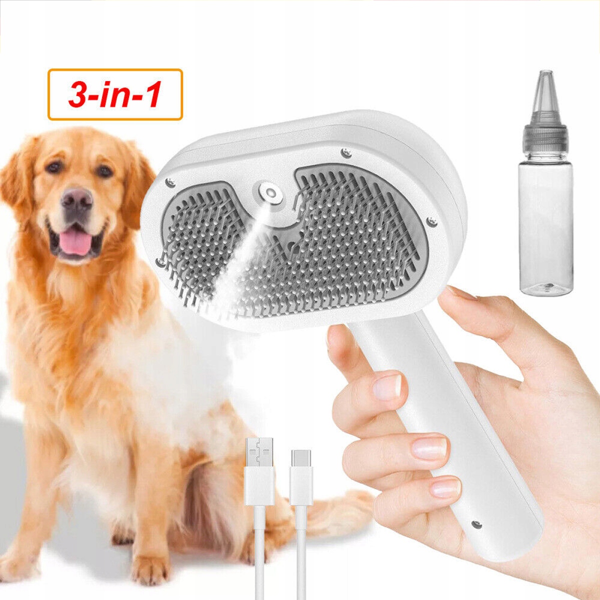 Levně Parní Kartáč Pro Kočky Psa Na Česání Srsti Napařovací Steamy Cat Brush