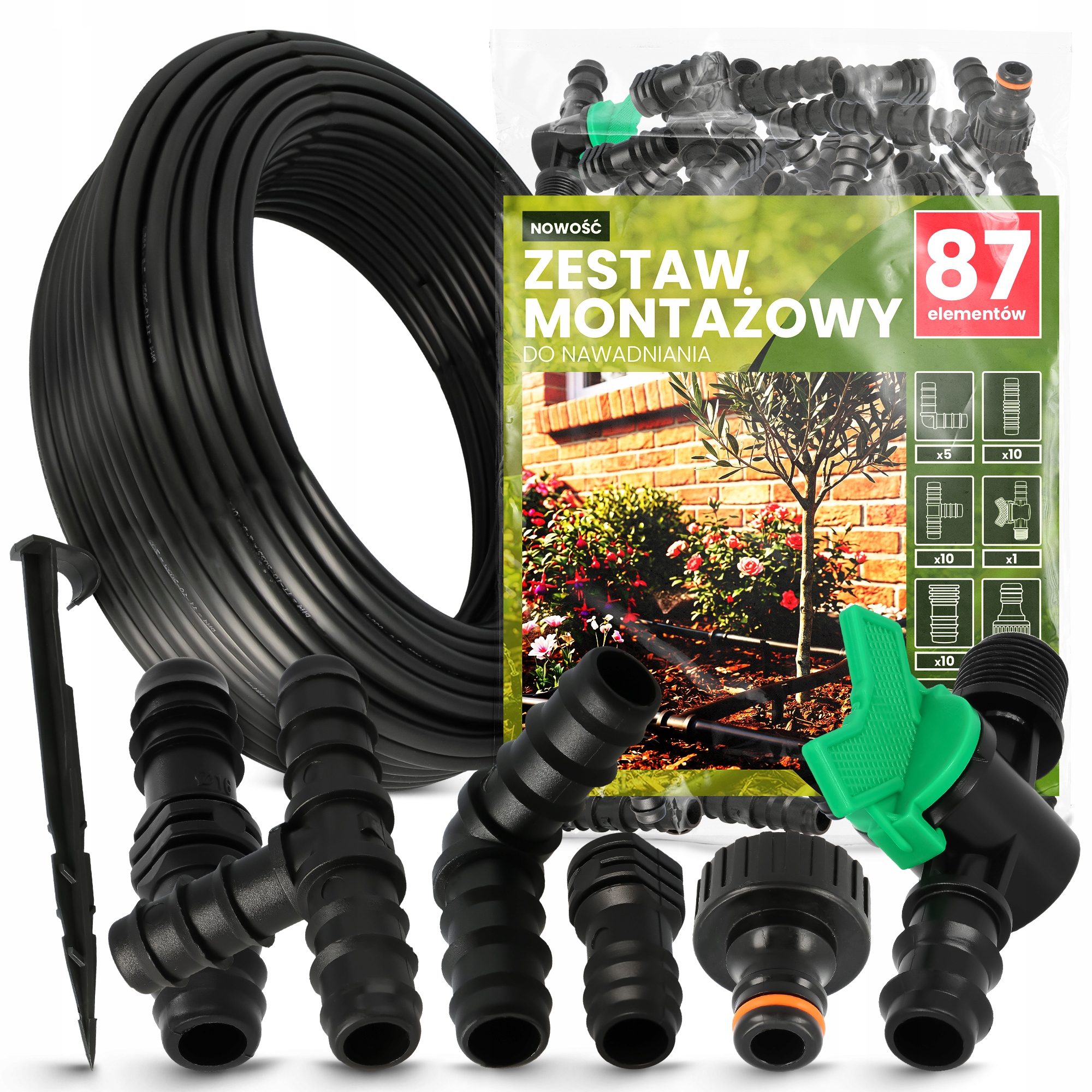 Zavlažovací Linka Trubka Pe 16 mm 100 m Sada pro zavlažování zahrady Sadu 87 ks
