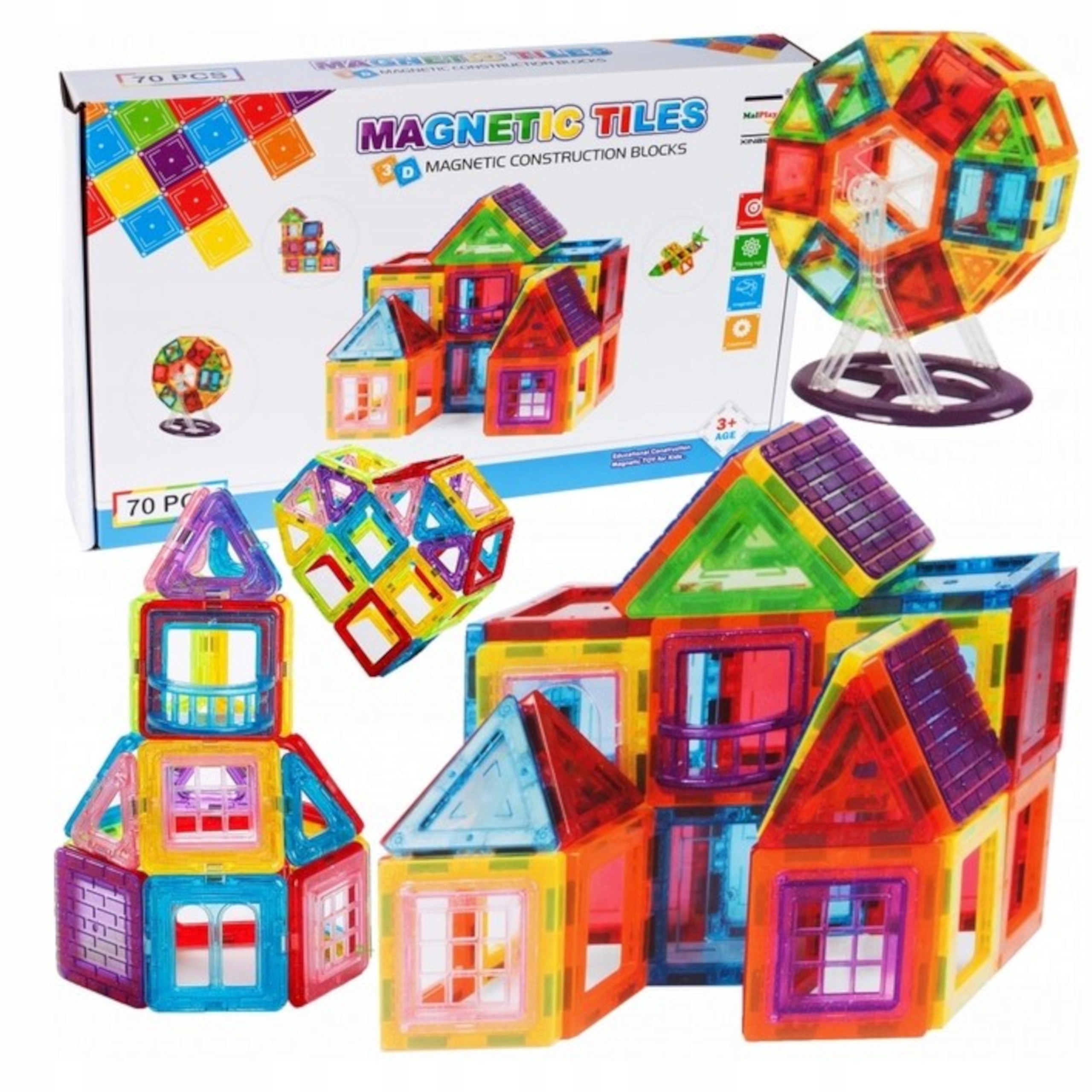 

Klocki Magnetyczne 3D Układanka Edukacyjna 70 ele