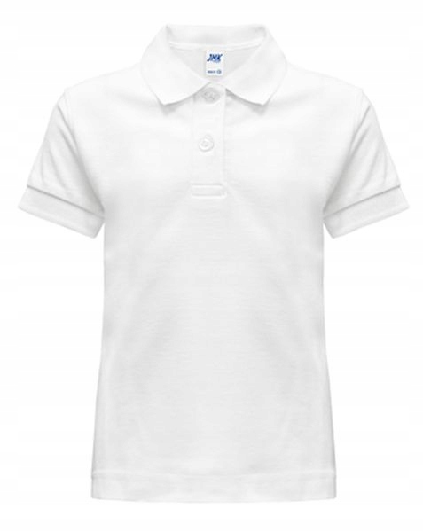 KOSZULKA POLO dziecięca bawełniana JHK PKID-210 biała 5-6 WH 116 Kolor biały