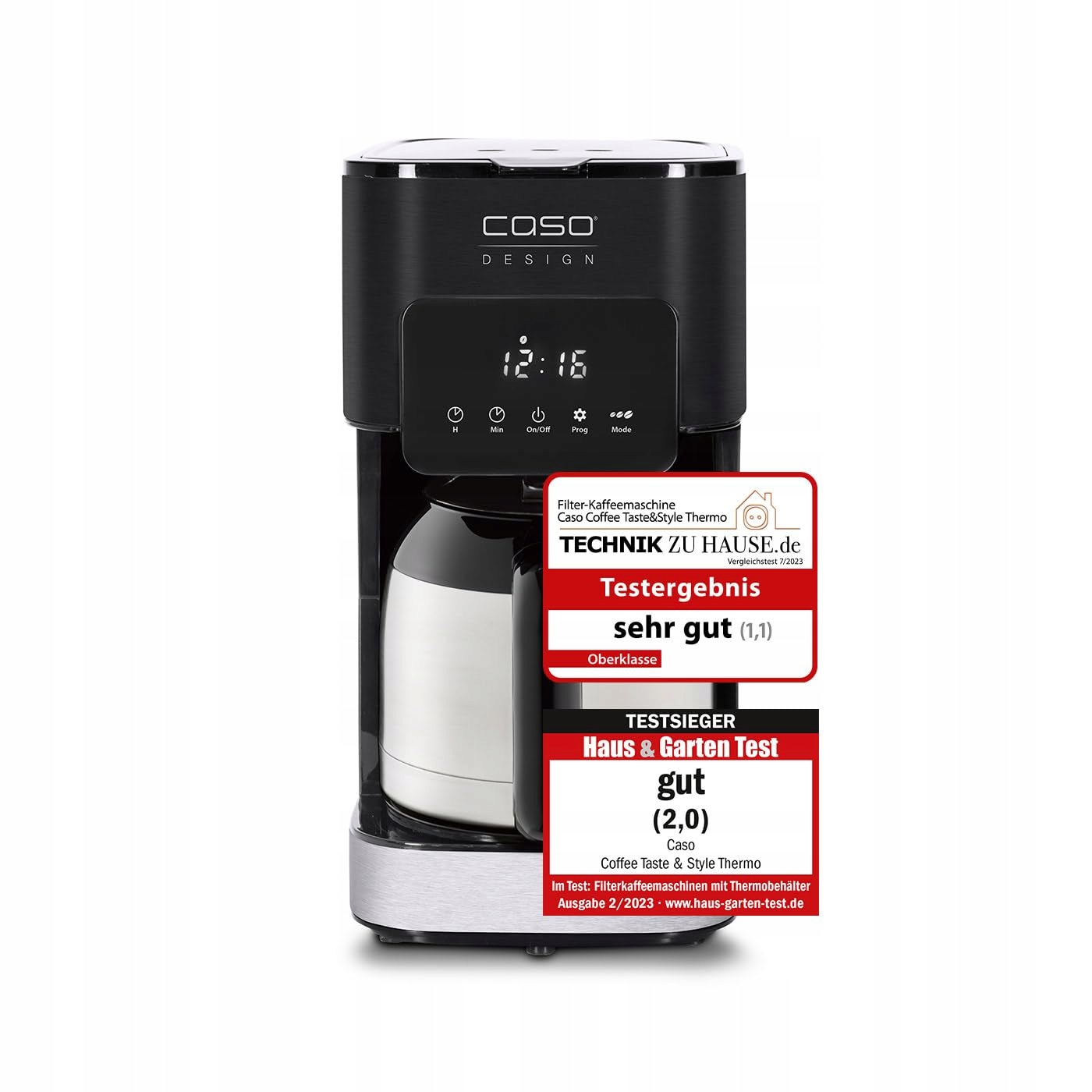 Caso Kávovar Coffee Taste 1,2 l, optimální teplota 92-96 °C, černý