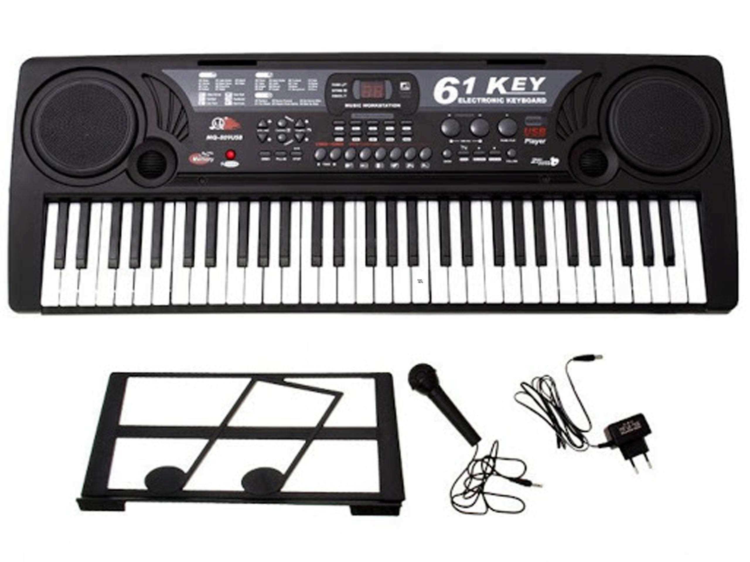 KEYBOARD XL ORGANY PIANINO MIKROFON USB MP3 61K KLAWISZY MQ-809 Stan opakowania oryginalne