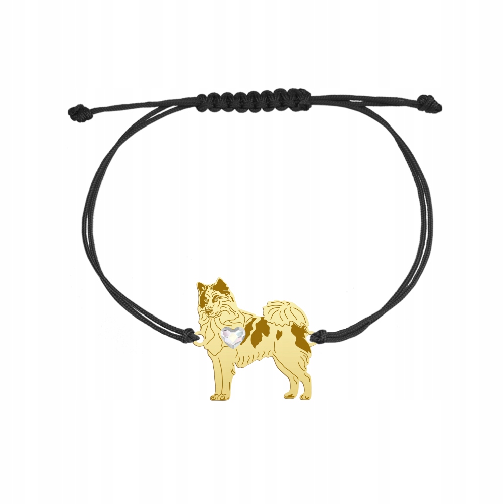 Zlatý náramek s psem Yakutian Laika 925 Dárek Šperky Gravírování Bonus