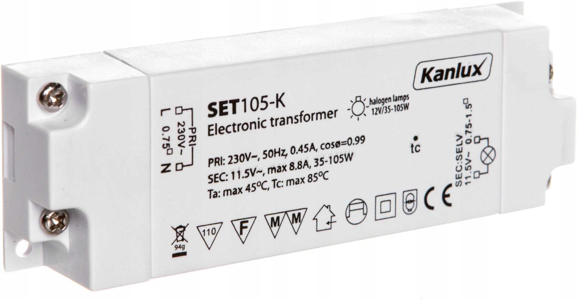 

Transformator Elektroniczny Do Halogenów 105W 12V
