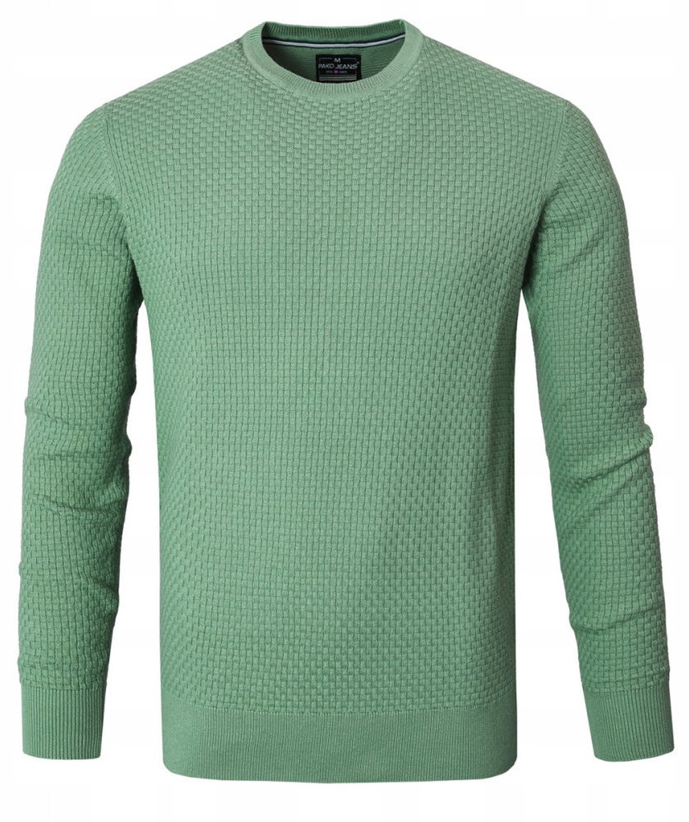 Lehký, pánský bavlněný svetr Pako Jeans světle zelený XL