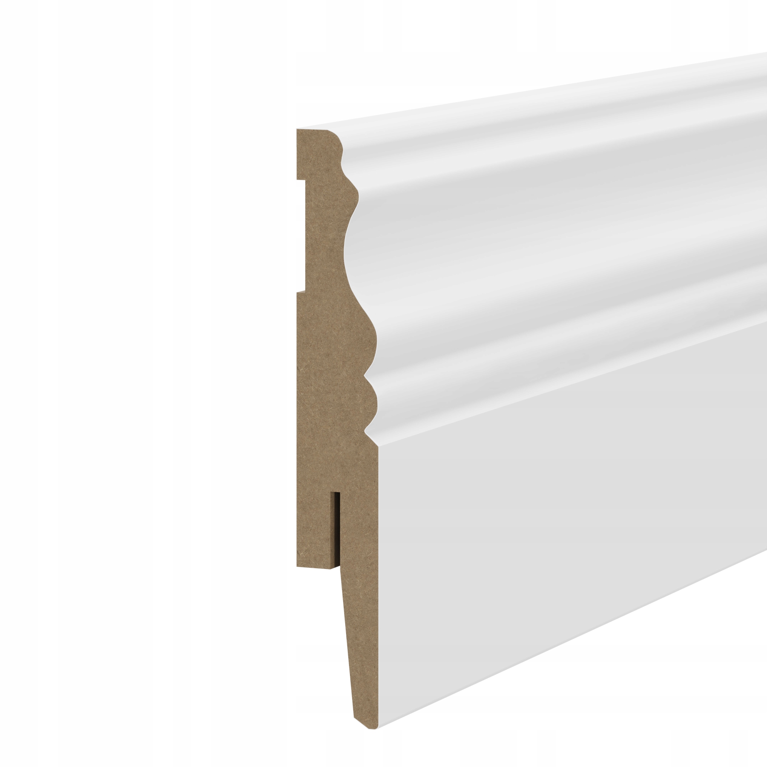 Listwy przypodłogowe MDF MP biała ryflowana 15cm W2