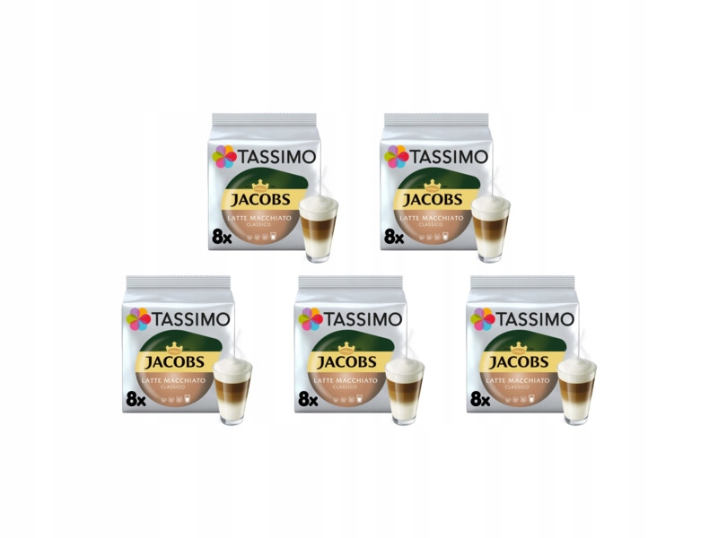 Kapsułki Tassimo Jacobs Latte Macchiato Classico do ekspresu Bosch 5 x 8szt