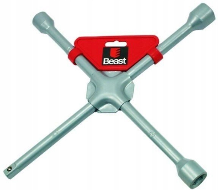 KLUCZ DO KÓŁ KRZYŻAKOWY KRZYŻAK DO AUT 17, 19, 21 MM + ADAPTER 1/2''