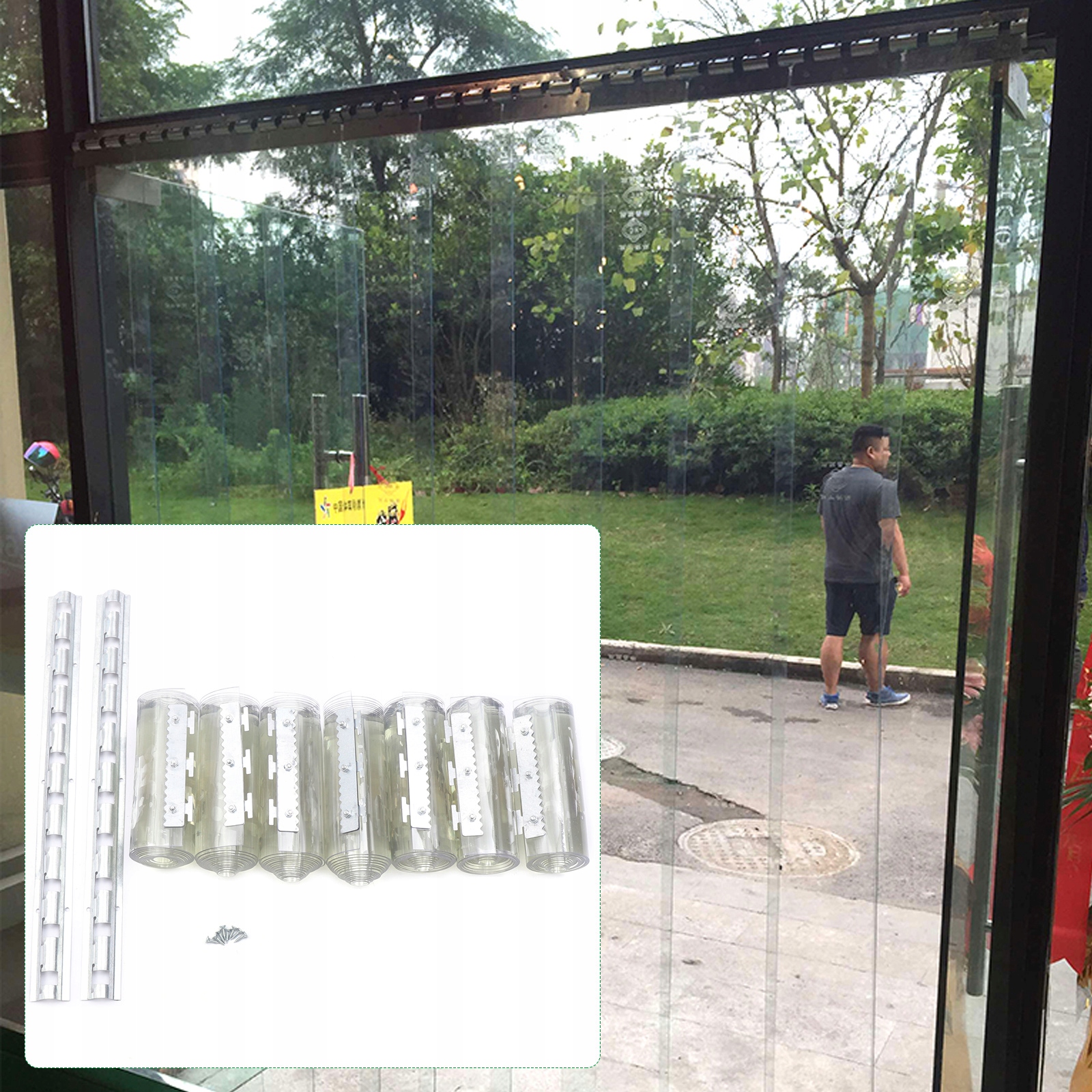 7X KAWAŁKI PCV ZASŁONY 200X18CM KURTYNA DRZWIOWA Marka Interplex Technology