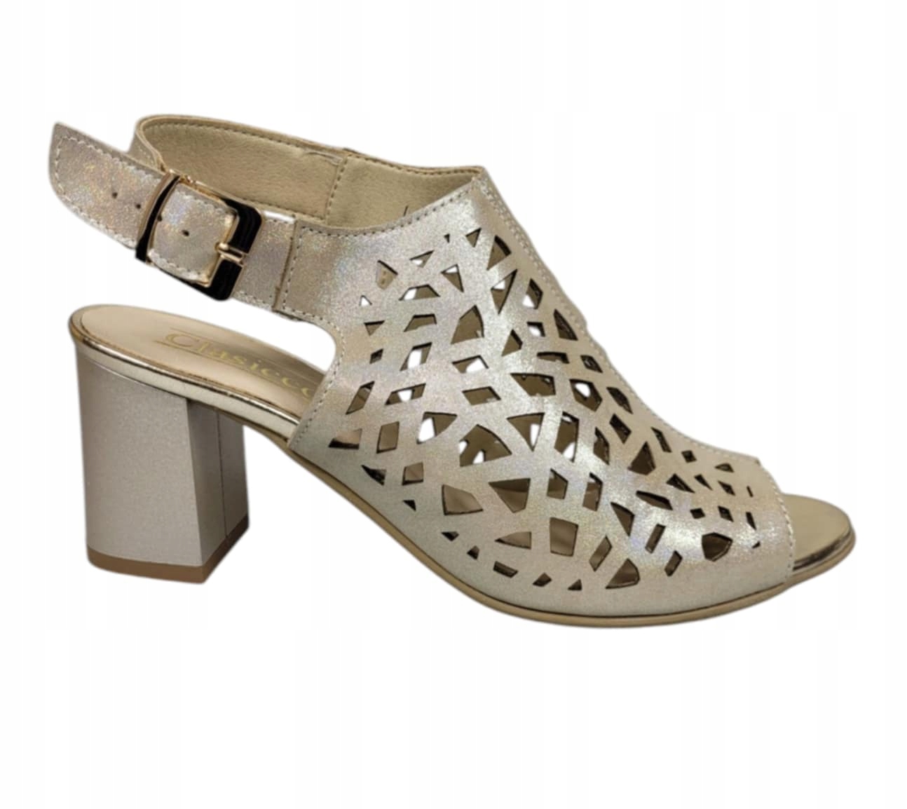 Clasicco Sandály Na Podpatku 0483 1104 Zlatá Béžová vel. 37