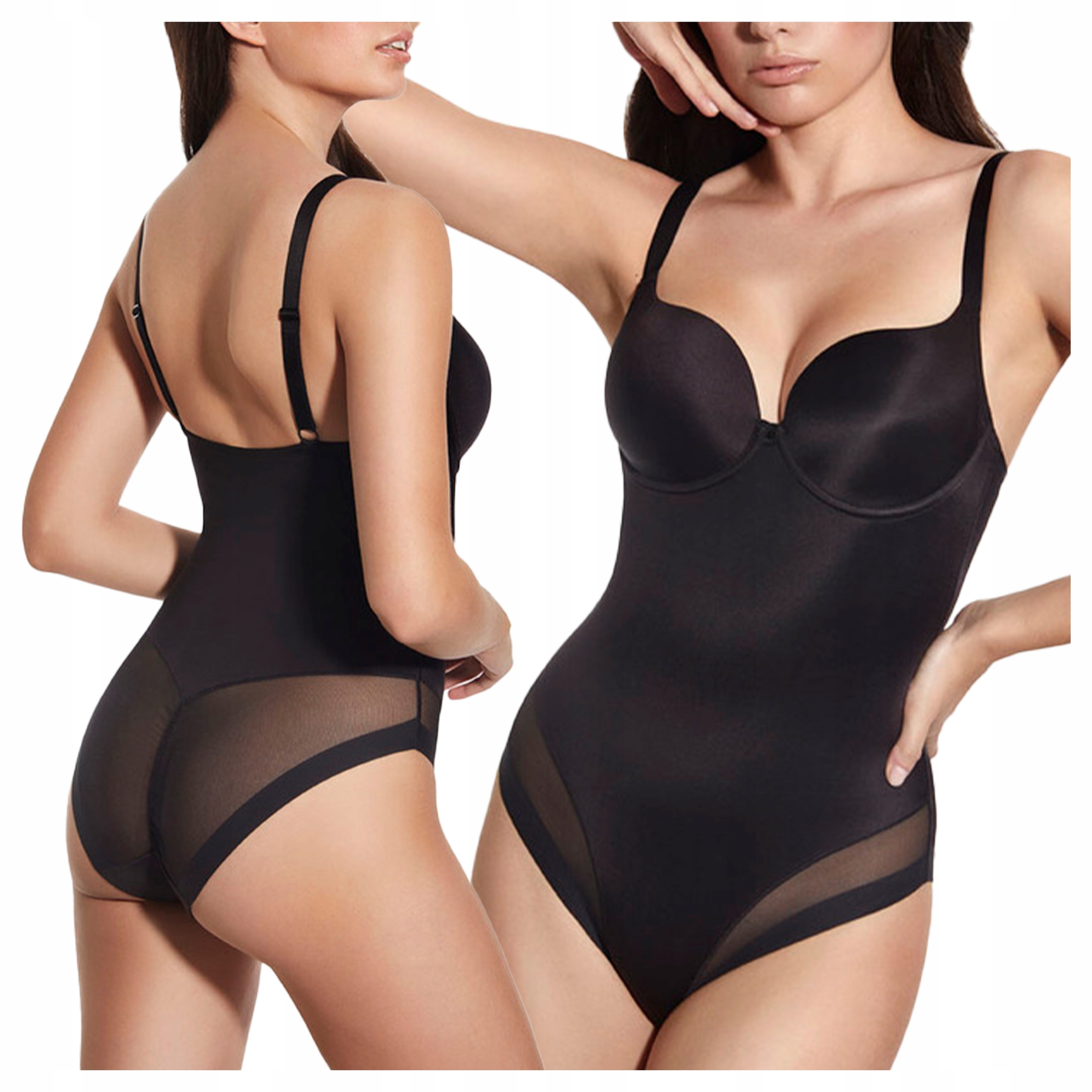 Elegantní modelovací body vyztužené laserem řezané Belinda černé 80C