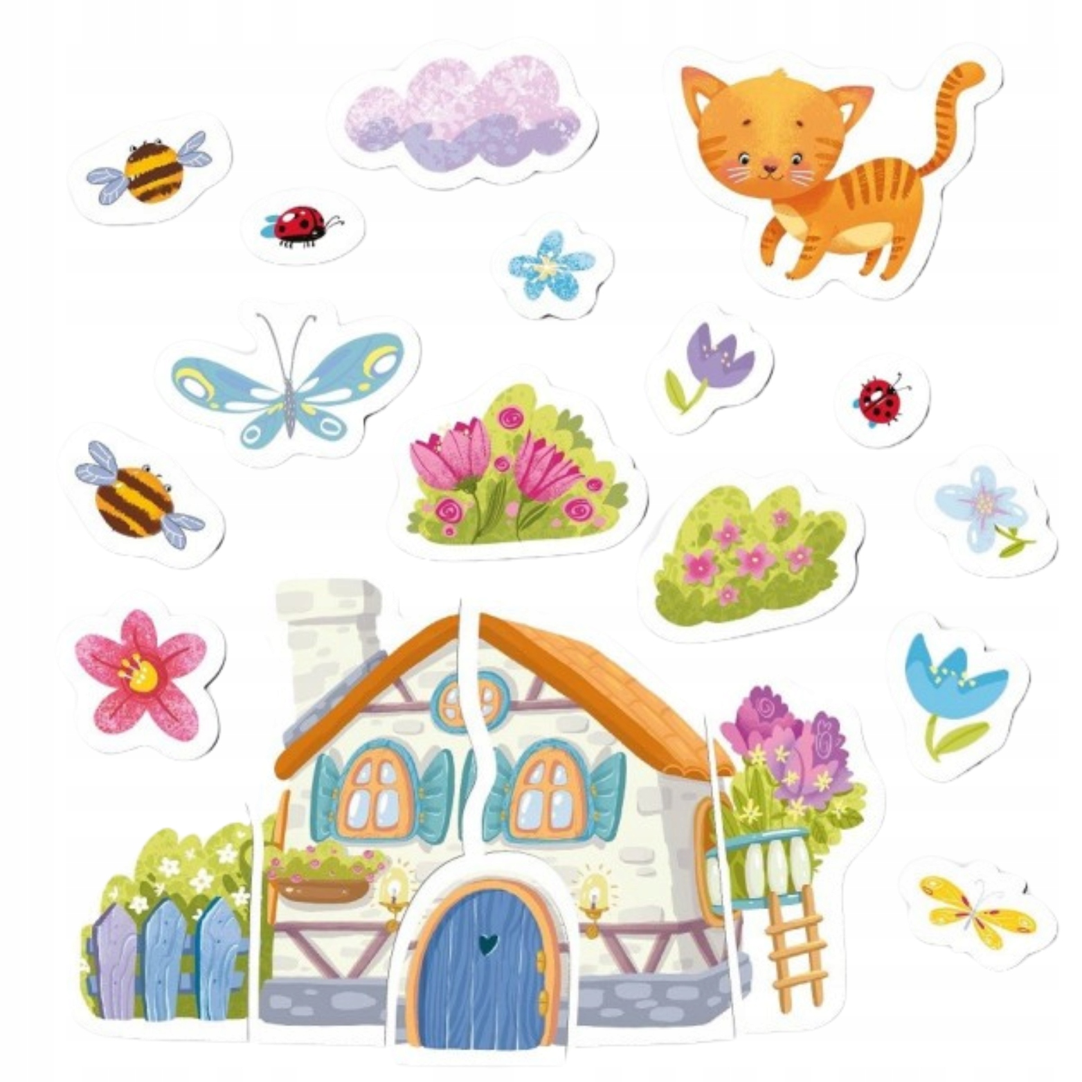 GRA MAGNETYCZNA "KOTEK MARZYCIEL" 20 ELEMENTÓW KOLOROWYCH MAGNESÓW ZESTAW Stan opakowania oryginalne