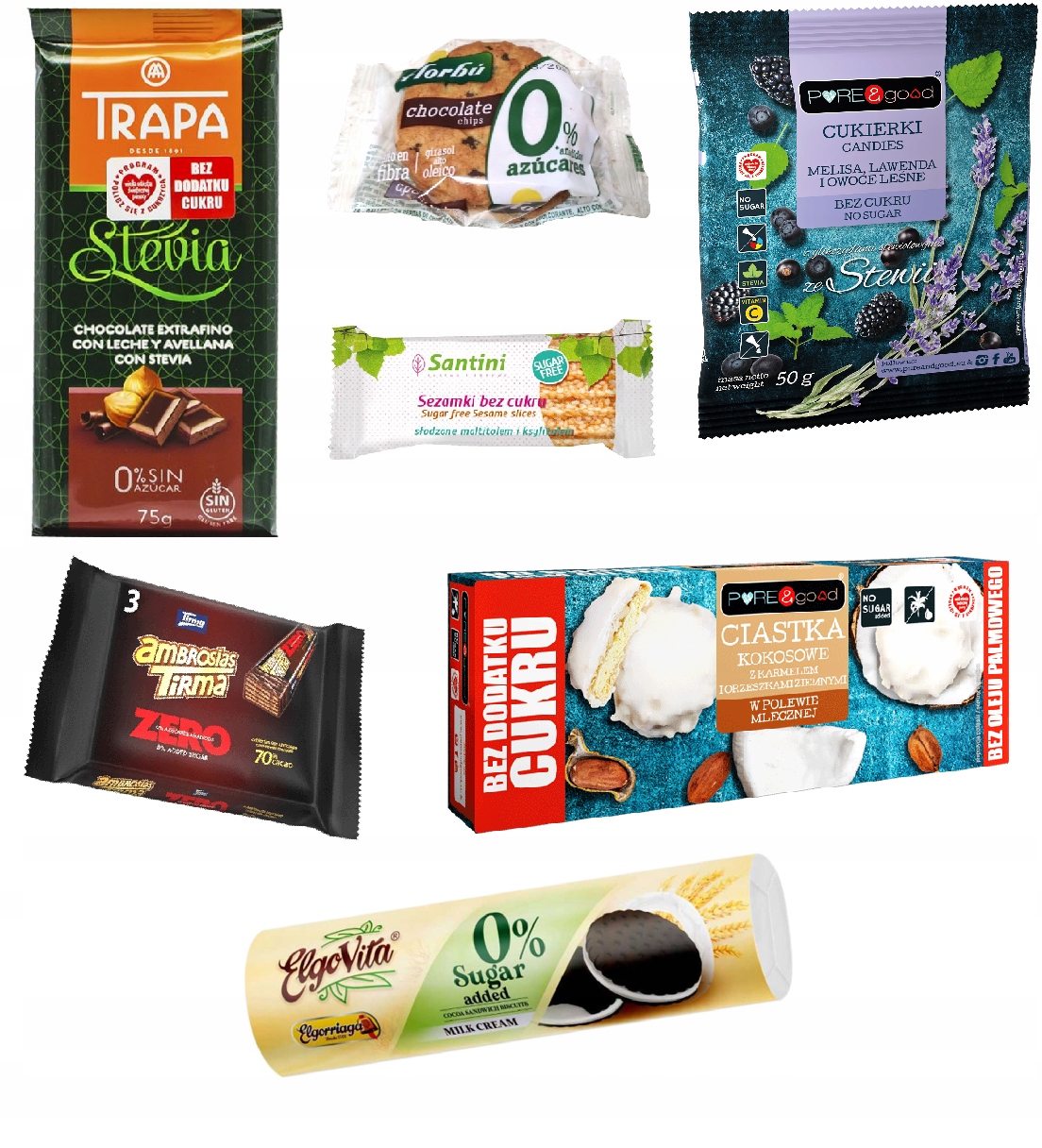 Levně Sada sladkostí Bez Přidaného Cukru Pro Diabetika fit zdravý dárek jako dárek