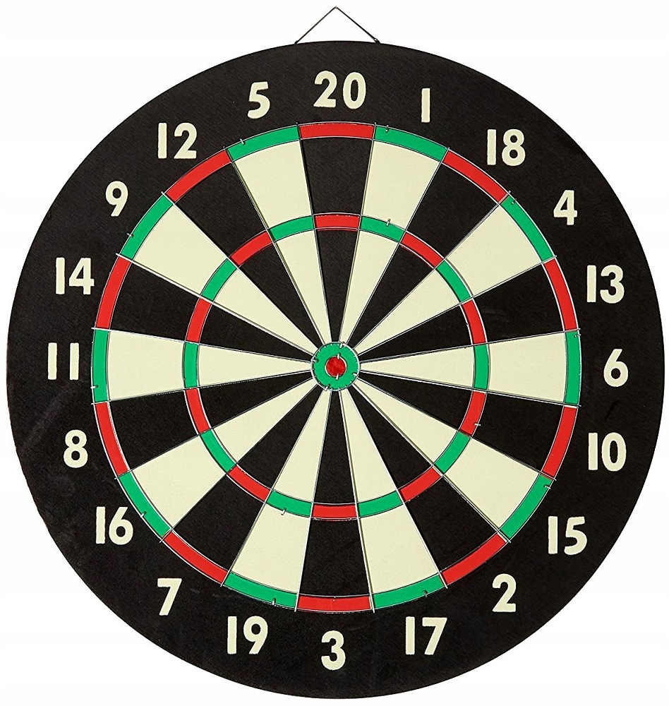 DUŻA 41cm DWUSTRONNA DREWNIANA TARCZA DART RZUTKI 1511