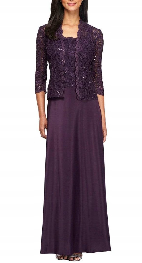 Alex Evenings Pro Nízké Komplet Fialový Elegantní 38 Jmi