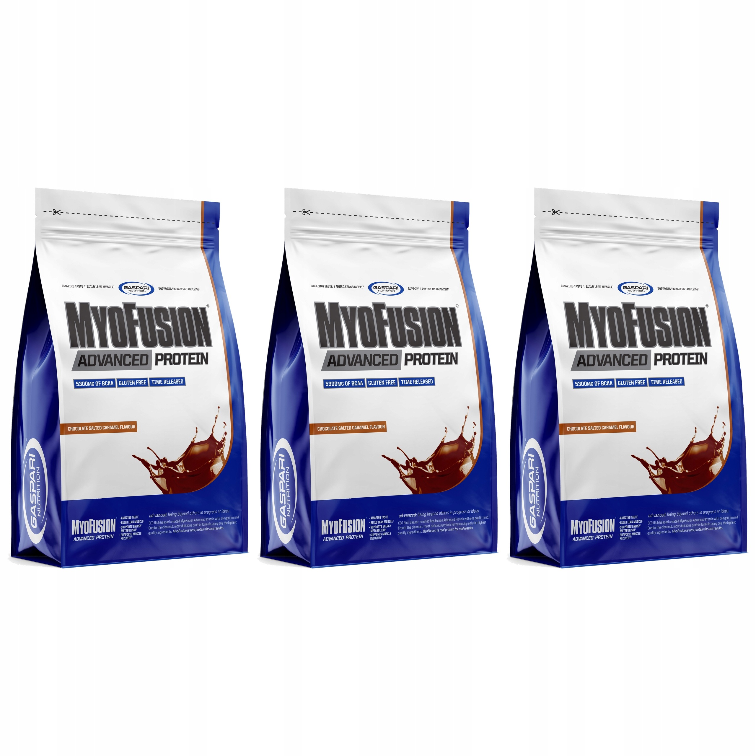 3x Proteinový izolát Protein Wpc Wpi MyoFusion 500 g Karamel Gaspari