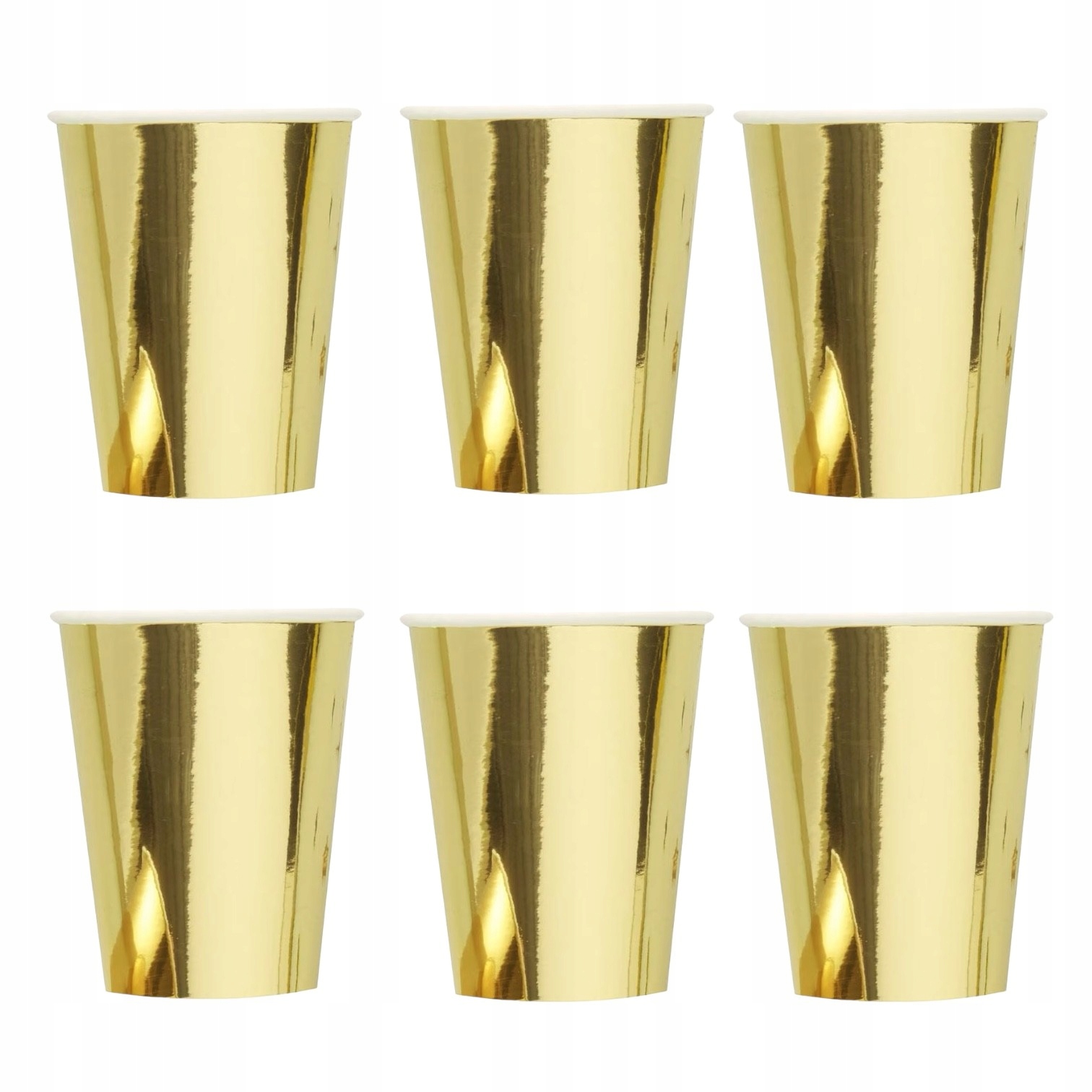 ZŁOTY Zestaw imprezowy ZŁOTE eleganckie KUBECZKI TALERZYKI papierowe EMPIRE Stan opakowania oryginalne