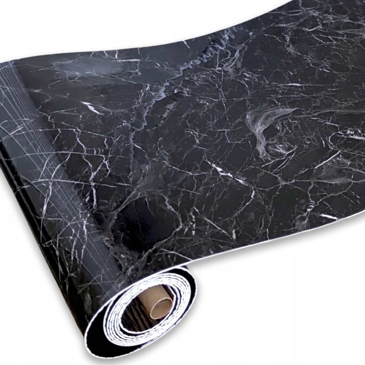 Panel Dekoracyjny Samoprzylepny Pcv Czarny Marmur Na Rolce 60 cm x 3 m