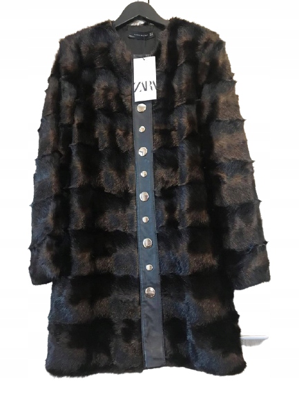 A915 ZARA FUTRO PŁASZCZ TRINNY WOODALL - L