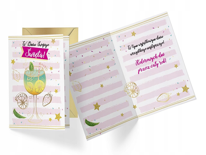 KARTKA URODZINOWA W DNIU ŚWIĘTA DRINK 17x12cm