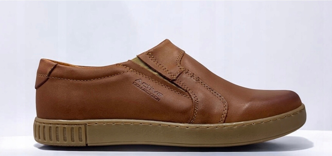 Pánské nazouvací polobotky model 334/2 Polbut – přírodní kůže velikost 47