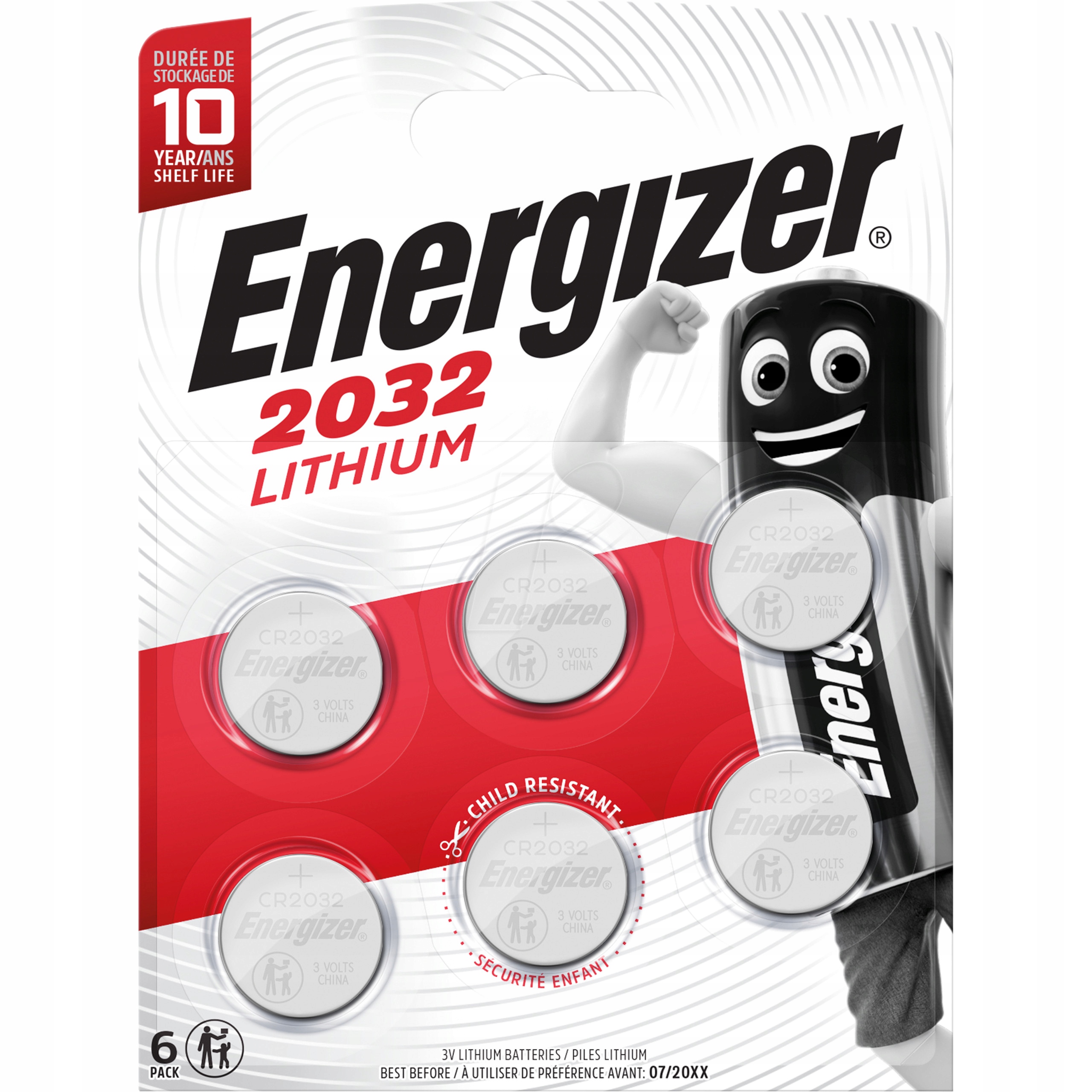 

6x Bateria Energizer CR2032 DL2032 Lithium 3V