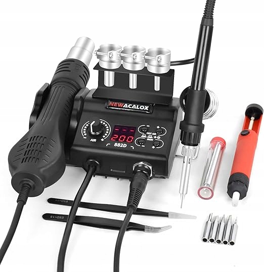 STACJA LUTOWNICZA 2W1 ESD REGULACJA TEMPERATURY NA GORĄCE POWIETRZE