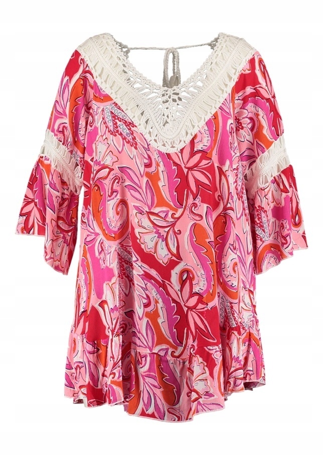 Z-one Krásná Růžová Halenka Tunika Boho Výšivky ZO88 48